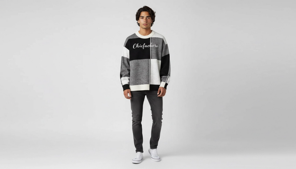 Chicfachero Signature Checkered Knit Sweater
