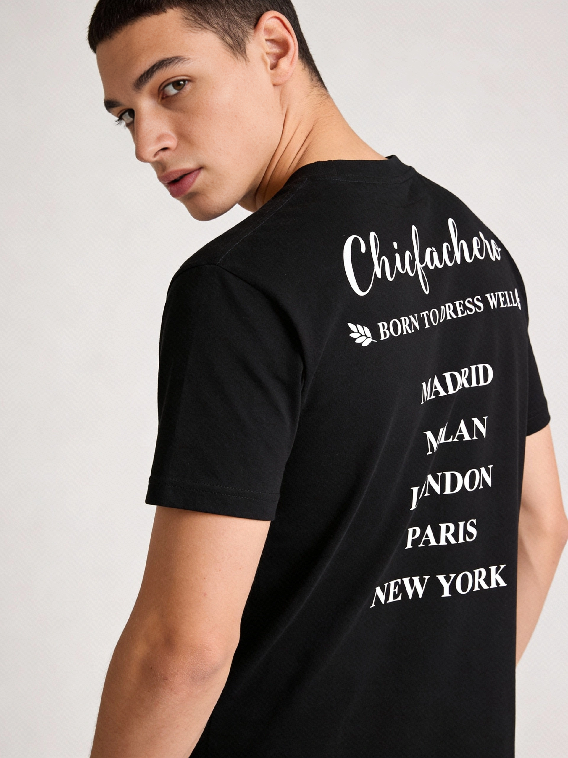 Chicfachero “Born to Dress Well” Signature Tee Black