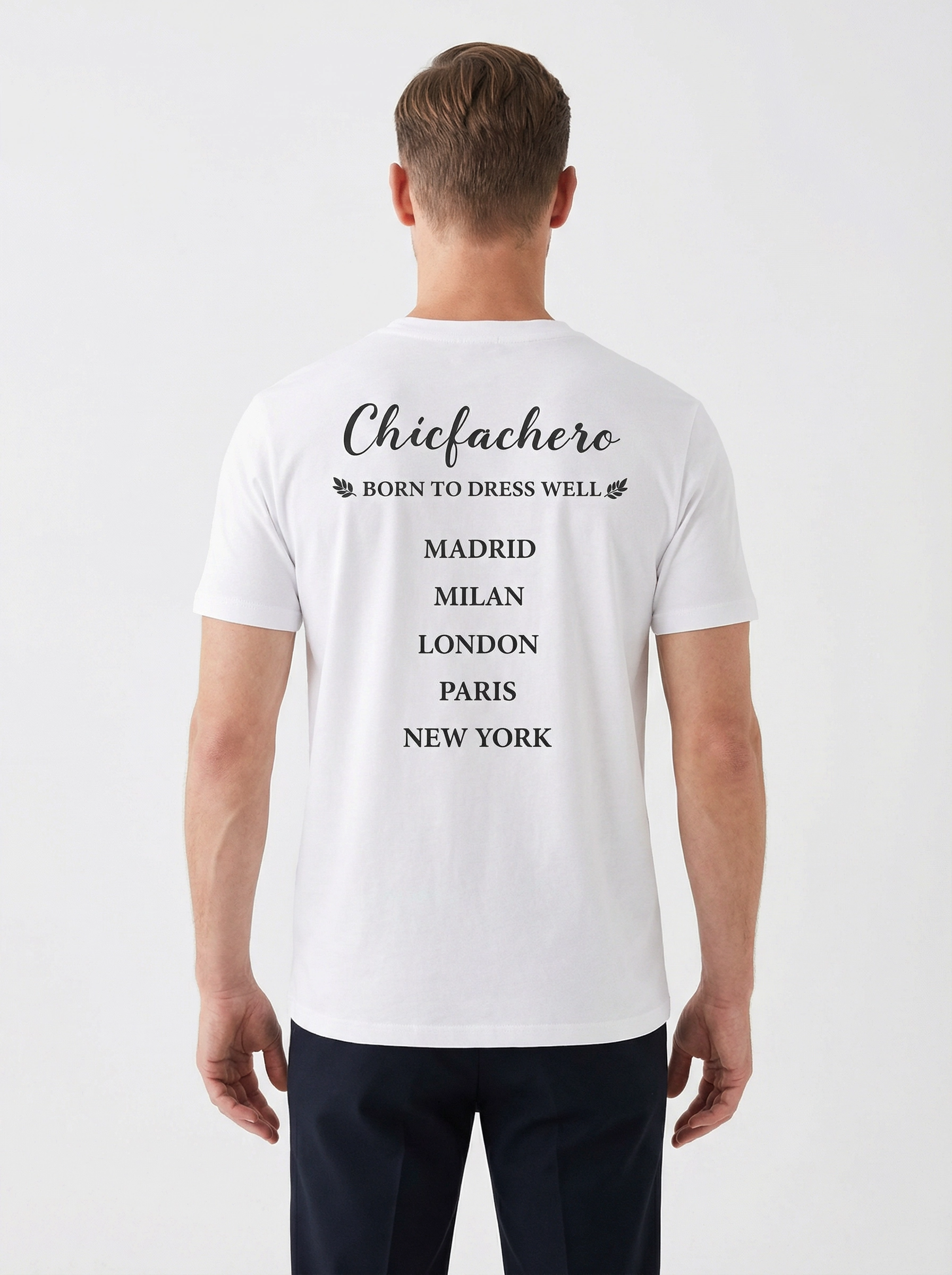Chicfachero “Born to Dress Well” Signature Tee White