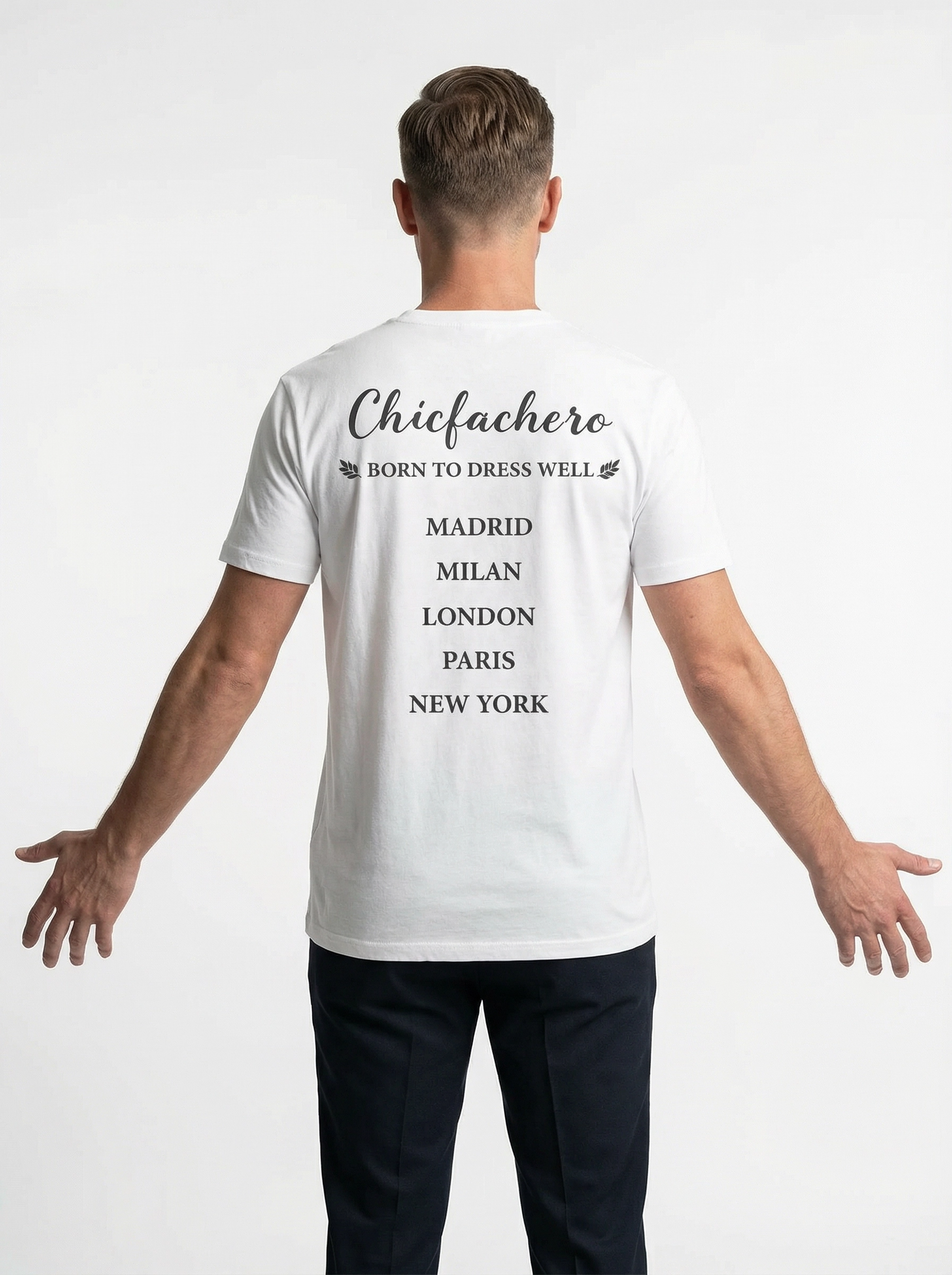 Chicfachero “Born to Dress Well” Signature Tee White